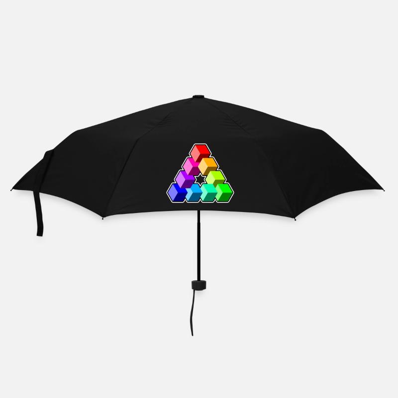 Triangle Colored Cubes - Umbrella (small) - black