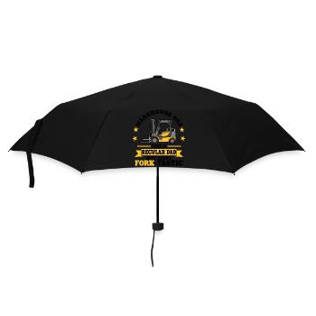 Gabelstaplerfahrer Sprüche | Gabelstapler Geschenk - Regenschirm (klein) - Schwarz - Vorne
