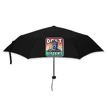 Anti-littering-slogan - Don't Litter - Regenschirm (klein) - Schwarz - Vorne