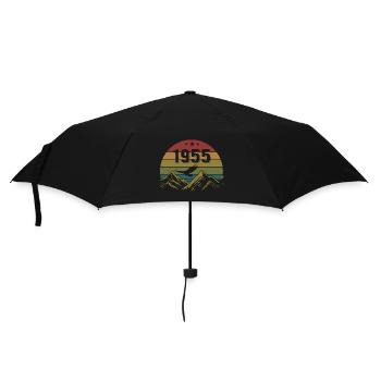 1955 Jahrgang Geburtstag 1955 Retro Geschenkidee - Regenschirm (klein) - Schwarz - Vorne