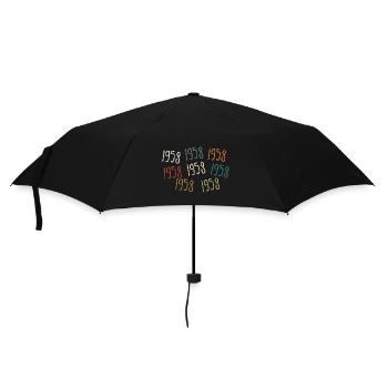 Jahrgang 1958 Geburtsjahr - legendär seit 1958 - Regenschirm (klein) - Schwarz - Vorne