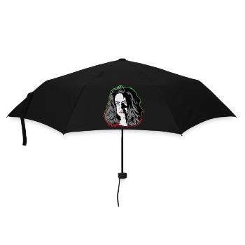 Une femme comme dans un film noir vert/orange - Parapluie standard - noir - Devant