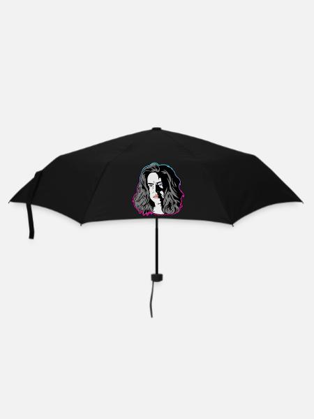A woman like from a noir movie turquoise/pink - Umbrella (small) - black
