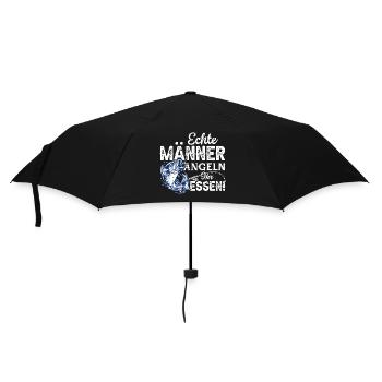 Echte Männer angeln ihr Essen - Regenschirm (klein) - Schwarz - Vorne