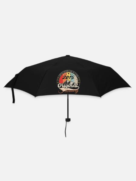 Geburtstagsgeschenk Februar 2015 Jahrgang 9 Jahre - Regenschirm (klein) - Schwarz