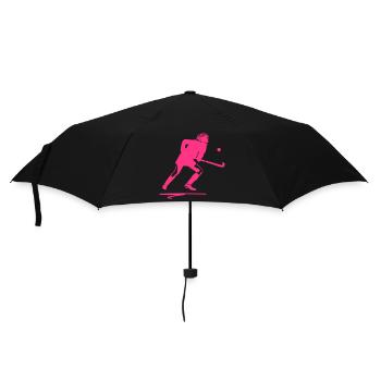 Joueuse de hockey sur le terrain - Parapluie standard - noir - Devant