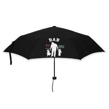 Vater und Sohn - Vater und Tochter schenken Vater - Regenschirm (klein) - Schwarz - Vorne