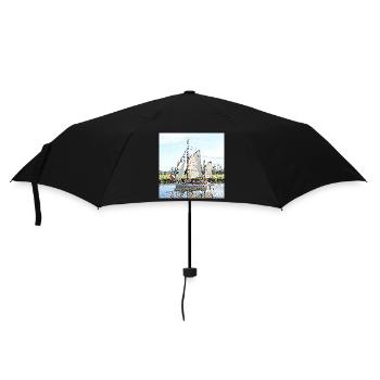 Das Segelboot - Regenschirm (klein) - Schwarz - Vorne