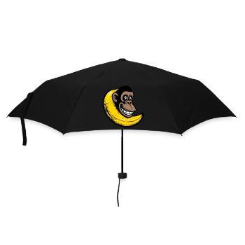 Monkey fused with banana - Umbrella (small) - black - Front