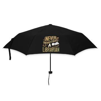Unterschätze niemals einen Bibliothekar - Regenschirm (klein) - Schwarz - Vorne