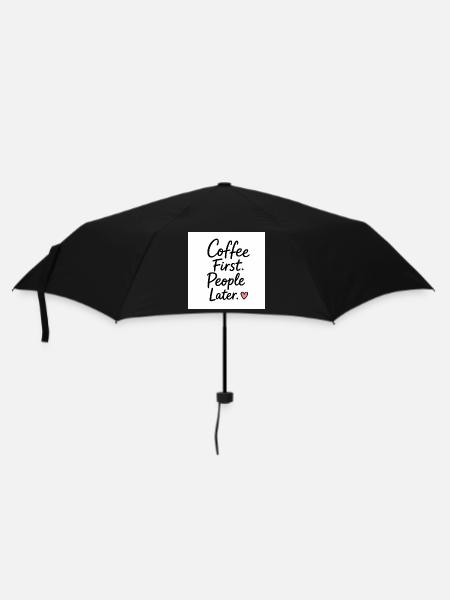 Coffee First People Later Heart Quote - Umbrella (small) - black