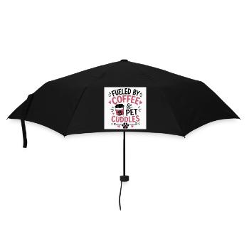 Kaffee, Pfoten und Kuschelzeit - Regenschirm (klein) - Schwarz - Vorne