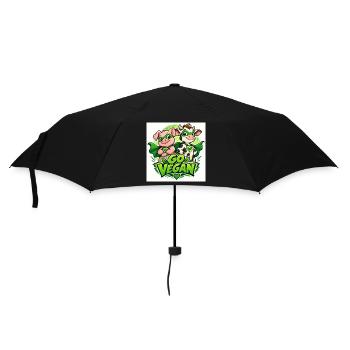 Go vegan superheroes - Umbrella (small) - black - Front