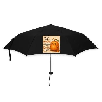 Kürbis Figur Humor Spruch - Regenschirm (klein) - Schwarz - Vorne
