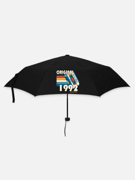 Jahrgang 1992 30. Geburtstag Geschenk August Fun - Regenschirm (klein) - Schwarz