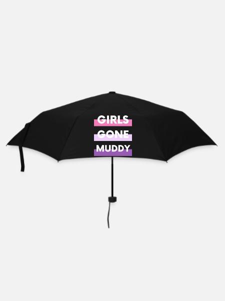 Muddy run shirt mud Matsch Lauf girl Team obstacle - Regenschirm (klein) - Schwarz