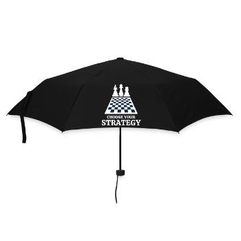 Schach, Schach, Schach und Mat - Regenschirm (klein) - Schwarz - Vorne
