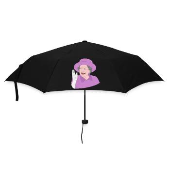Queen Elizabeth II waves for the 70th Crown Jubilee - Umbrella (small) - black - Front