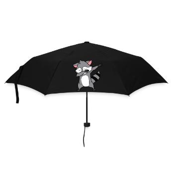 Waschbär - Dab, dabbing, dabben, tanzen - Regenschirm (klein) - Schwarz - Vorne