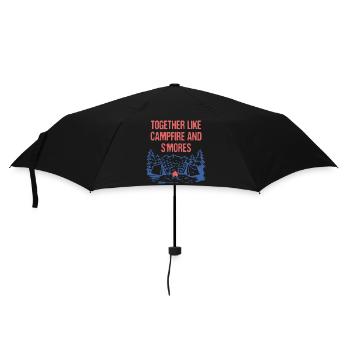 Ensemble comme le feu de camp et les dictons de camping S’mores - Parapluie standard - noir - Devant