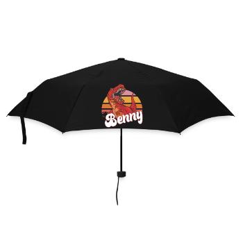 BENNY - Beautiful boy name with T-REX Dino - Umbrella (small) - black - Front