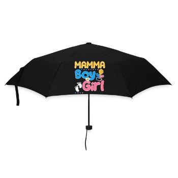 Pink or Blue Mamma Loves You Best Mom Ever - Regenschirm (klein) - Schwarz - Vorne