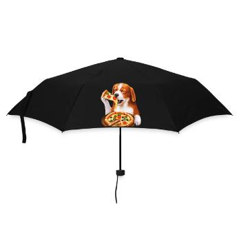 Pizza-loving Beagle - Umbrella (small) - black - Front