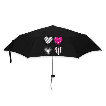 herzen variation - Regenschirm (klein) - Schwarz - Vorne