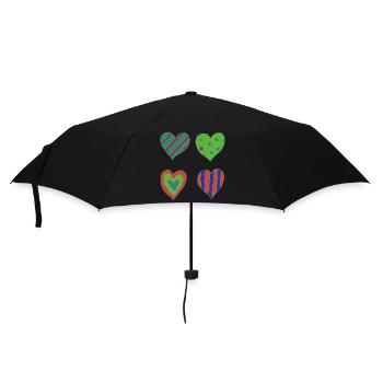 herzen variation - Regenschirm (klein) - Schwarz - Vorne