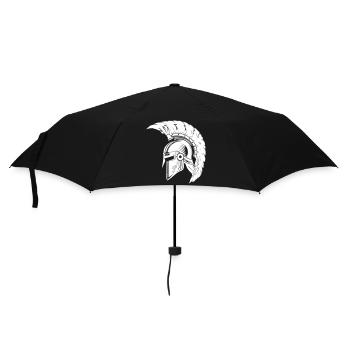 Spartaner Helm Gladiator Sparta - Regenschirm (klein) - Schwarz - Vorne