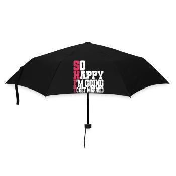 Funny Bachelor Party Engagement Wedding Married - Umbrella (small) - black - Front