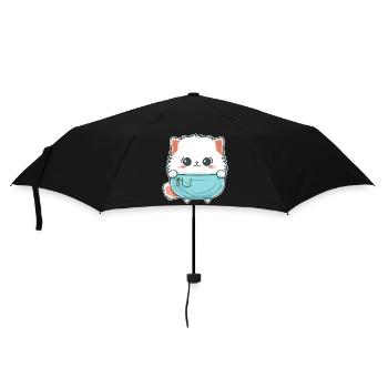 Mignon chat angora dans un sac - Parapluie standard - noir - Devant
