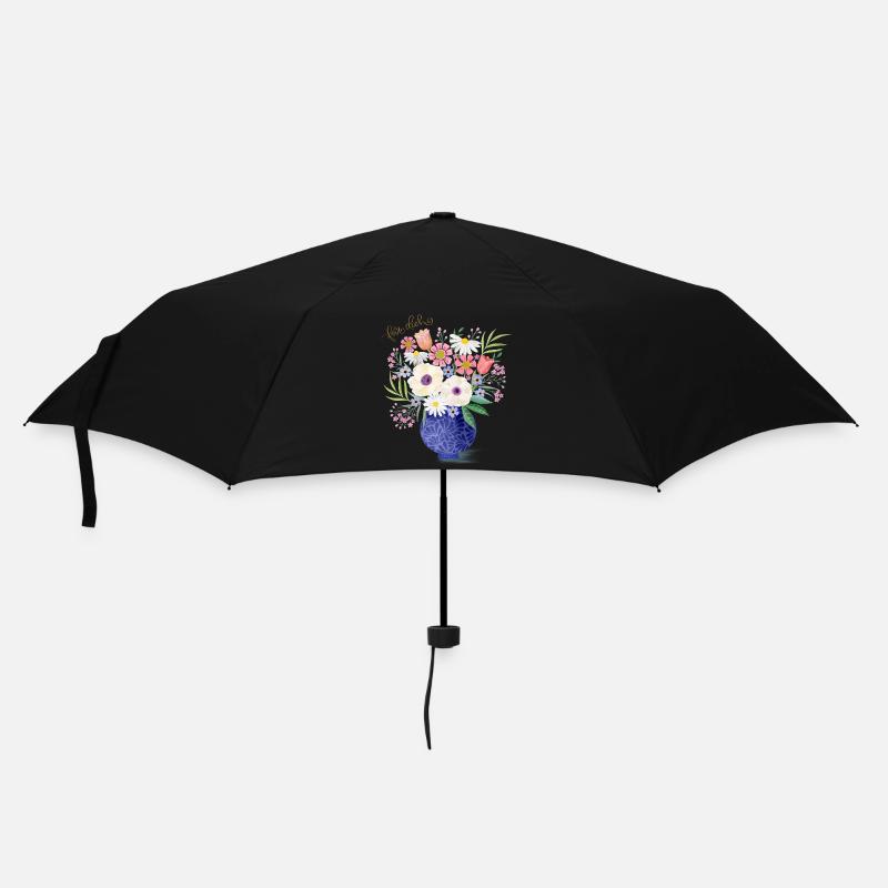 Blumenstrauß für dich - Regenschirm (klein) - Schwarz
