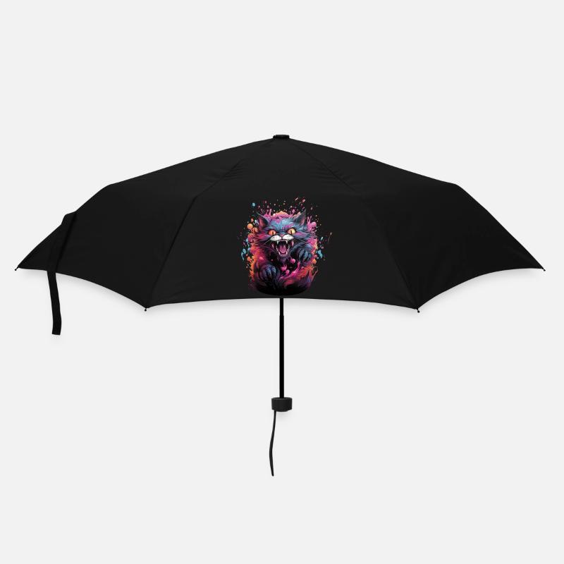 Chaton maléfique coloré - Parapluie standard - noir