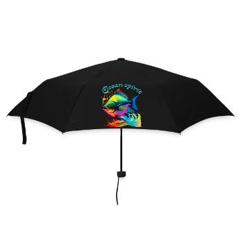 Ocean Spirit. Poisson coloré - Parapluie standard - noir - Devant