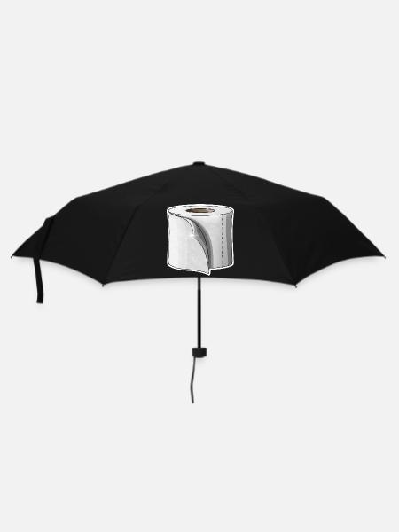 Toilettenpapier - Regenschirm (klein) - Schwarz