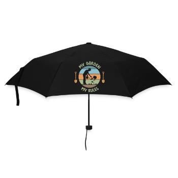 lustige Sprüche Gärtner Gartenliebe retro Logo - Regenschirm (klein) - Schwarz - Vorne