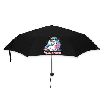 Mamacorn: Magisch & Einzigartig - Regenschirm (klein) - Schwarz - Vorne
