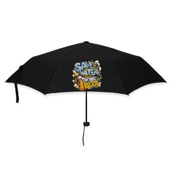 Save Water Drink Beer Biertrinker - Regenschirm (klein) - Schwarz - Vorne