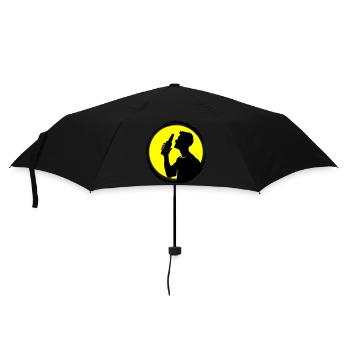 Bier Trinken Silhouette Party - Regenschirm (klein) - Schwarz - Vorne