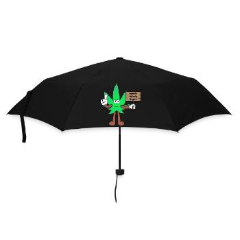 Der Bloom - Weed Cannabis Stoned Hanf Marihuana - Regenschirm (klein) - Schwarz - Vorne