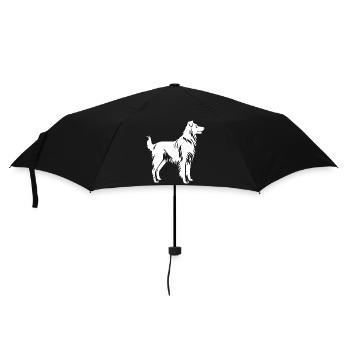 Australian Shepherd Hund Silhouette - Regenschirm (klein) - Schwarz - Vorne