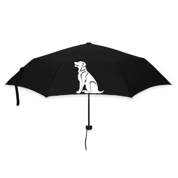 Samojede Hund Silhouette - Regenschirm (klein) - Schwarz - Vorne