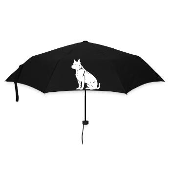 American Staffordshire Terrier Hund - Regenschirm (klein) - Schwarz - Vorne