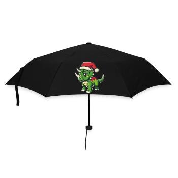 Dinosaure tricératops Noël - Parapluie standard - noir - Devant