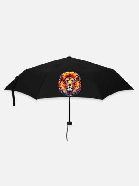 Löwe - Regenschirm (klein) - Schwarz