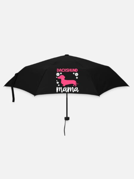 Dackel Hund - Regenschirm (klein) - Schwarz