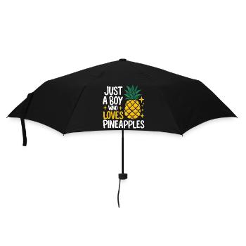 Ananas tropische hawaiianische Frucht - Regenschirm (klein) - Schwarz - Vorne