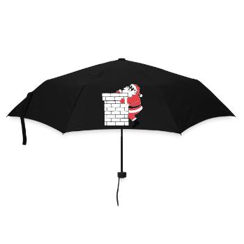Weihnachtsmann Silhouette Minimalistischer Stil - Regenschirm (klein) - Schwarz - Vorne