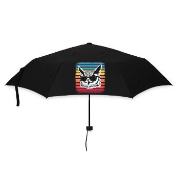 Eule Vogel Tier Eulen - Regenschirm (klein) - Schwarz - Vorne